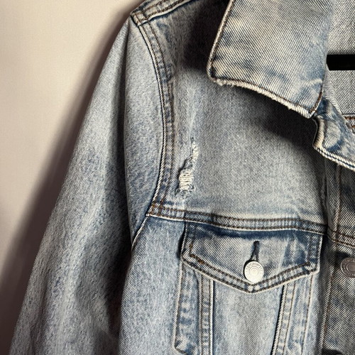 Abercrombie & Fitch Oversized Denim Jacket Light Blue Size S Like New