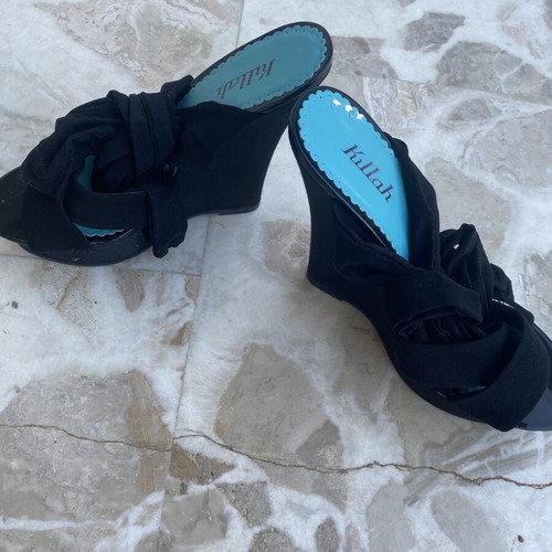 Killah platform sandals used with fabric straps size 38 black
