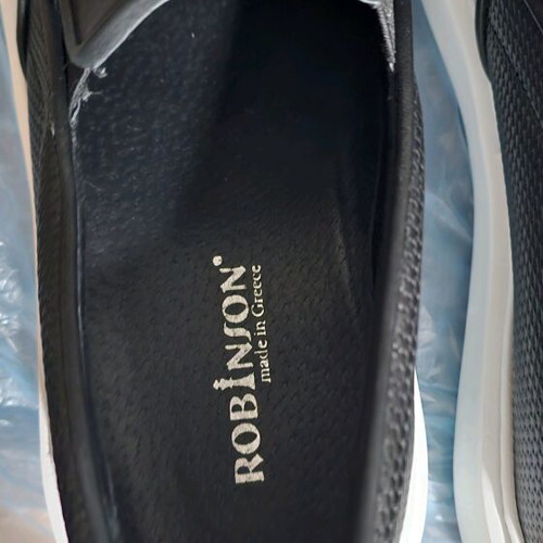Robinson leather men's loafer like new, black and white, size 44
