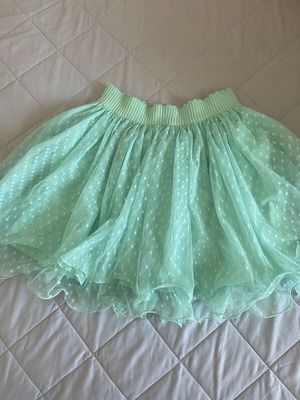 Mini skirt with tulle like new, turquoise, size S