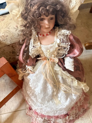 Large vintage porcelain doll