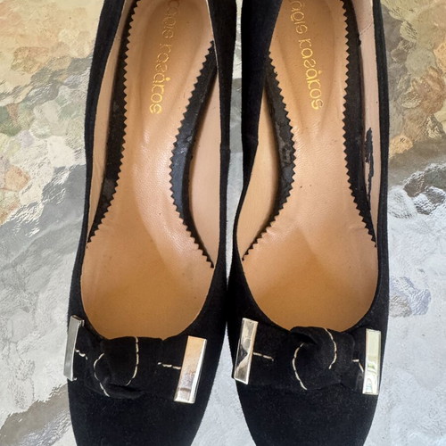 Kitten Heel Shoes Haris Kazakos New Black Suede Leather