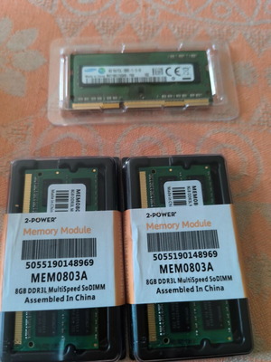 SODIMM DDR 3L 8GB new and two DDR 3L 4GB used modules