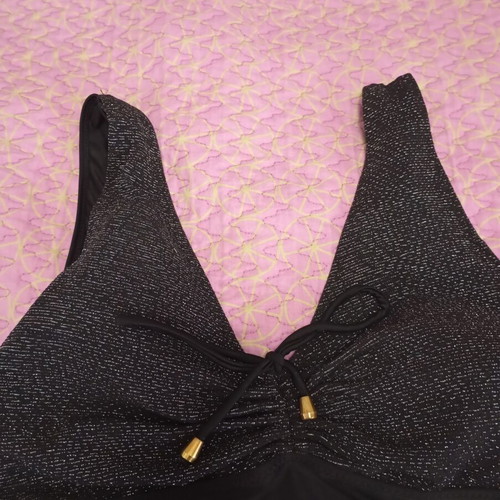 Katia black one-piece swimsuit like new, glitter details, size 4XL