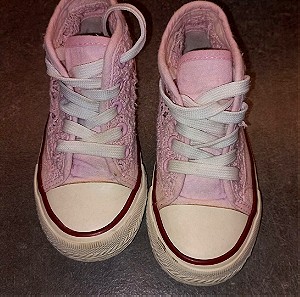 Παιδικά ροζ δαντελένια Sneaker νο 28
