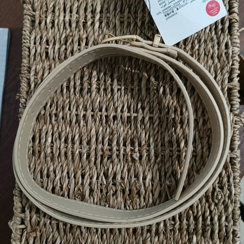 Zara beige thin belt new with gold buckle