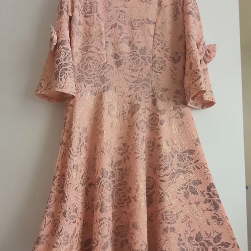 Romantic dress with flowers new, size S, pink-powder color