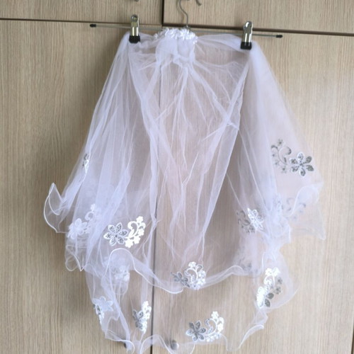 Wedding dress size L like new, two-piece with glitter and strass