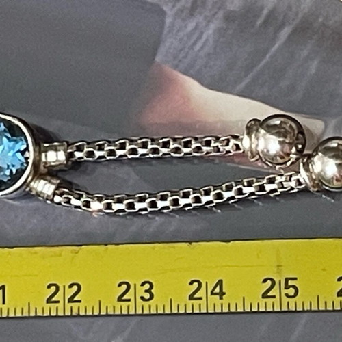 Italian Silver Necklace with Topaz like new, stamped 925, 16 g