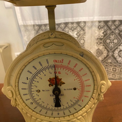 EKS 5 Kar Mechanical Kitchen Scale like new, vintage Art Nouveau style