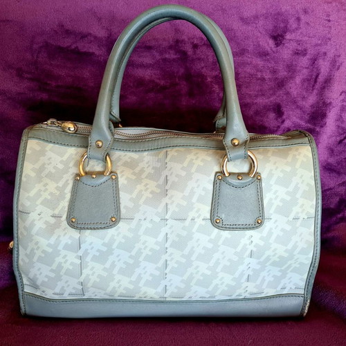 Folli Follie handbag used, genuine leather, grey