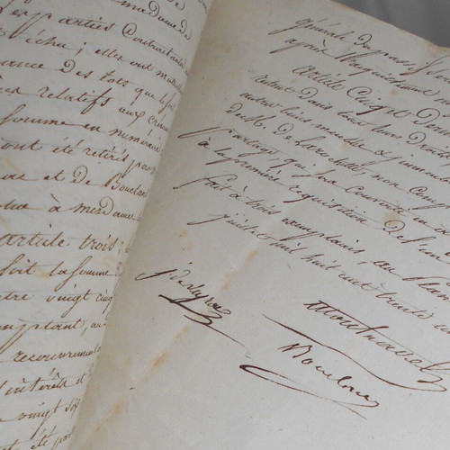 Notarial document 1831 used, calligraphed with watermark