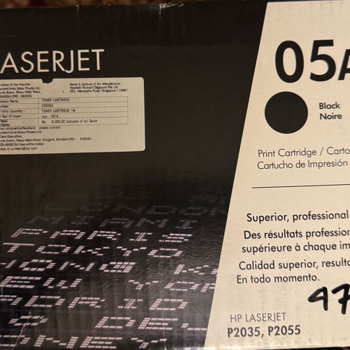 HP 05A LaserJet (CE505A) laser printer toner new, black