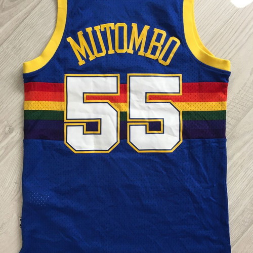 Adidas Denver Nuggets Dikembe Mutombo #55 Hardwood Jersey Shirt 2014 like new