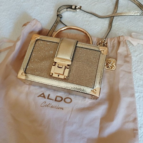 Aldo clutch gold like new, evening handbag