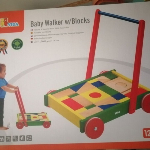 Wooden baby walker