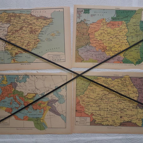 Set of 36 original maps from early 1950s, used