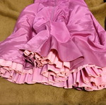 Pink dress made of taffeta with petticoat used, size M