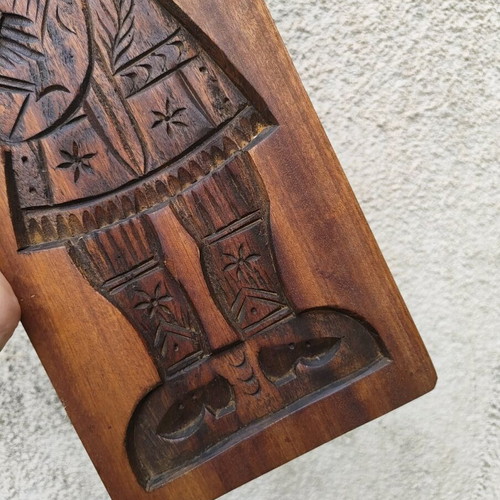 Antique Dutch Wooden Carved Cookie Mold used
