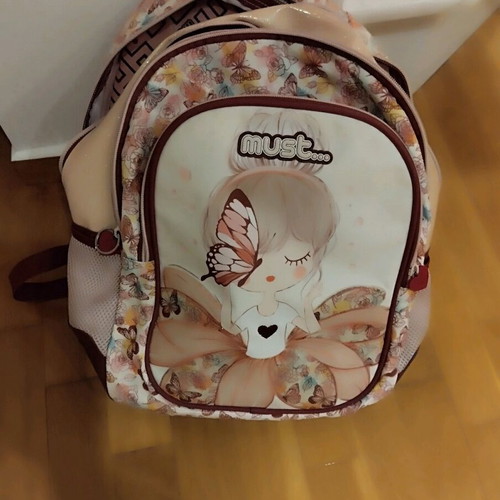 Primary school backpack like new, girls' with 3 compartments and two side pockets