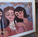 Watercolor print by Themis Tsironis in excellent condition 68x48