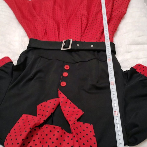 Polka Dot dress without lining like new size M 38 10 red and black