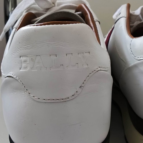 Bally Aston leather sneakers, size 40.5, white