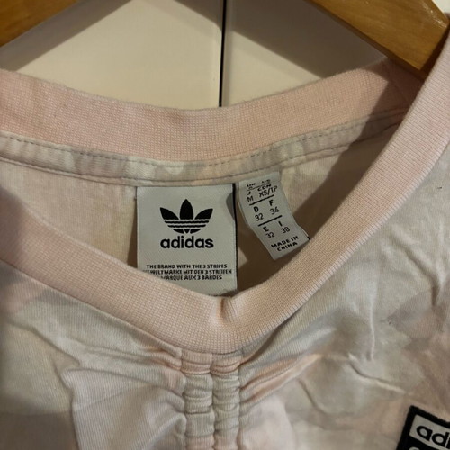 Adidas set leggings and top like new, grey and pink