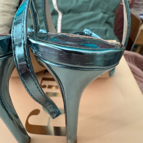 Faith high heels used, metallic turquoise, size 38