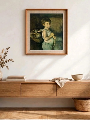 Vintage framed art print 40x50 by Luis García Oliver, used