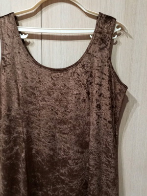 Velvet dress long size 3 like new, brown