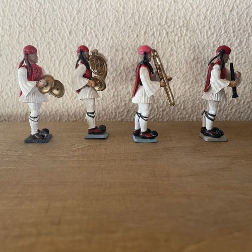 Athens Evzones band soldier miniatures, set of 4 musicians