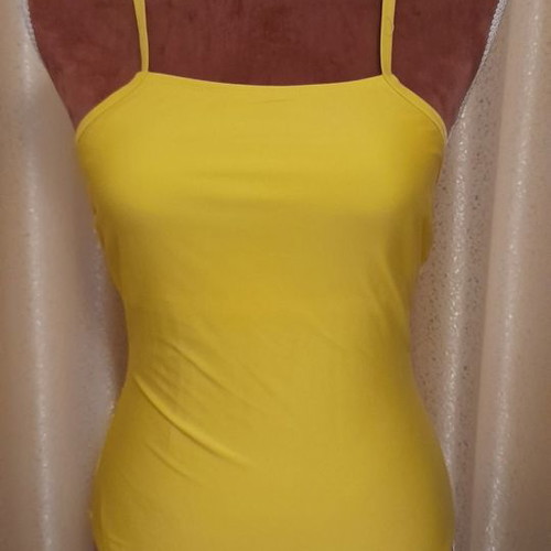 Yellow one-piece swimsuit