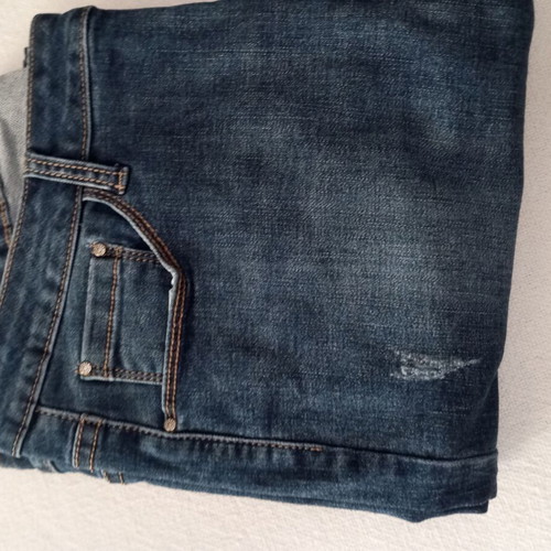 Slim fit blue jeans with leopard detail at hem