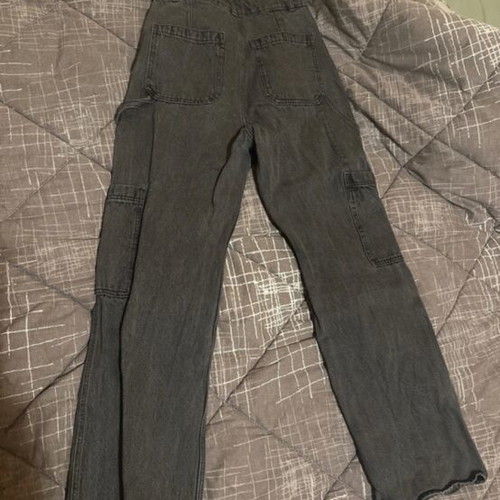 Bershka cargo jeans like new, black-gray with pockets
