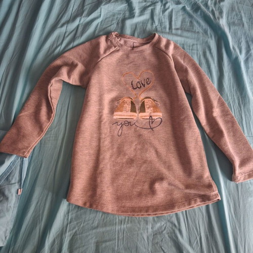 Evita girls' blouse with gold threads, grey, age 10-11