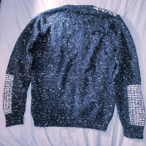 Patchwork knit sweater Celio like new, grey and blue