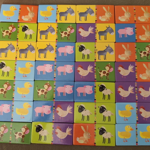 Djeco Domino game with farm animals, double-sided