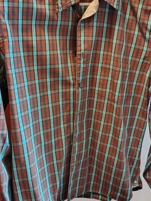 Gas men's shirt size L, like new, brown and green