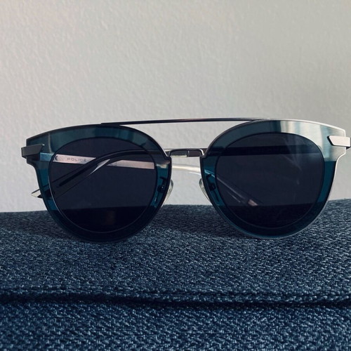 Police Halo 2 PL349 sunglasses new, unisex, silver matte frame