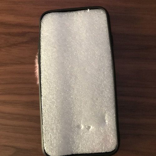 Black case with pink fur for iPhone 7/8/SE new