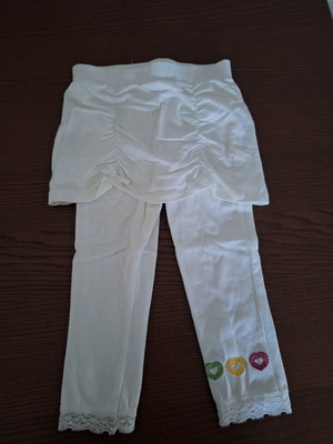 White leggings with skirt for girls 2-3 years like new