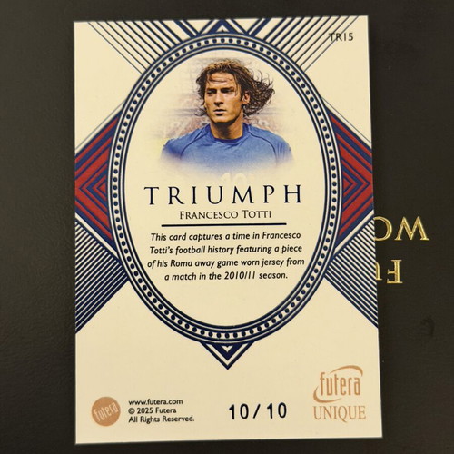 2025 Futera Unique Francesco Totti Game Worn Patch like new