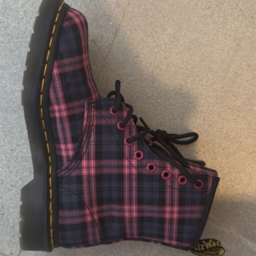 Dr. Martens Tartan Boots size 38 like new, pink