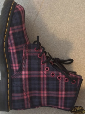 Dr. Martens Tartan Boots size 38 like new, pink