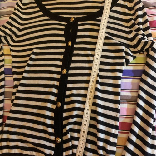 Numph nautical cardigan new, white-blue with gold buttons XS/S