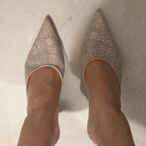 Mule glitter beige Zara shoes like new size 38