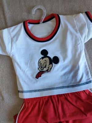 Σετ αγοριού Mickey No 2, ελληνικής κατασκευής, λευκό-κόκκινο, καινούργιο