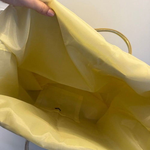 Fullah Sugah tote bag like new, lime with gold handles