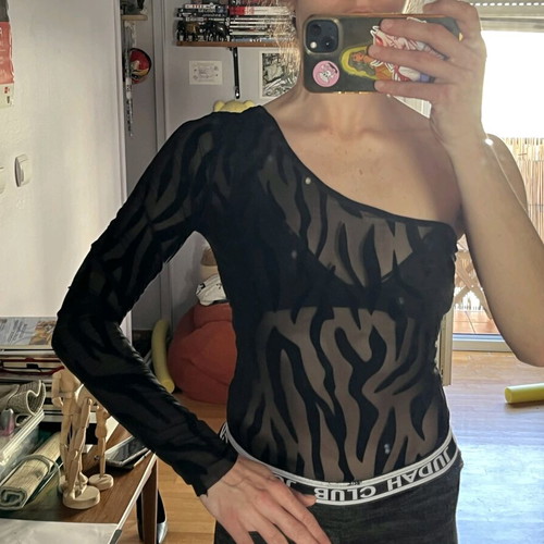 Cthru Zebra bodysuit used, black, size S